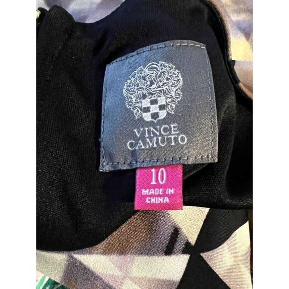 VINCE CAMUTO Multi Geometric Sheath Ponte Dress Woman's Size 10 Excellent very g - Picture 11 of 11